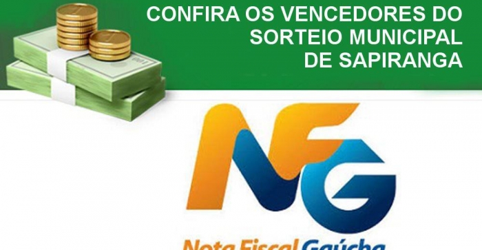Sapiranga divulga premiados no Sorteio Municipal da Nota Fiscal Gaúcha
